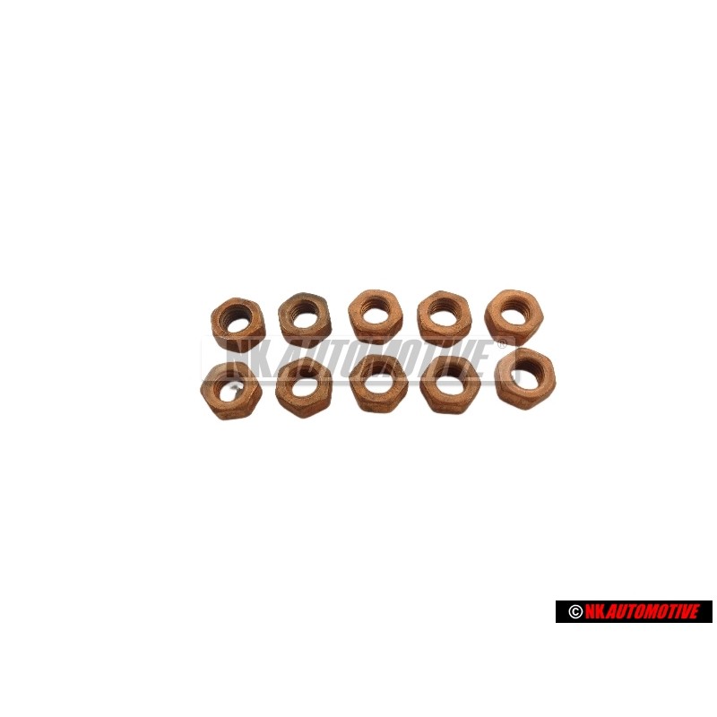 10x Original VW Hexagon Nut - N 01100822
