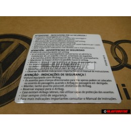 Original VW Sticker -Warning Safety Precautions - 1T0010342R