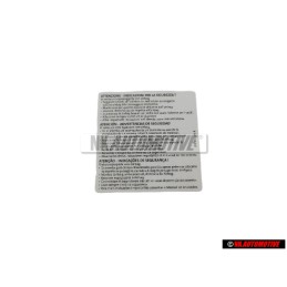 Original VW Sticker -Warning Safety Precautions - 1T0010342R