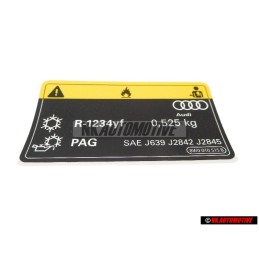 Original Audi Sticker For Air Conditioner - 8W0010515B