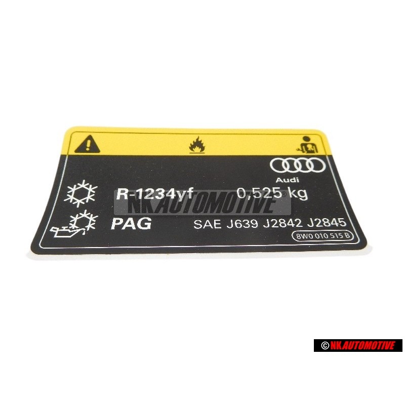 Original Audi Sticker For Air Conditioner - 8W0010515B