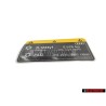 Original Audi Sticker For Air Conditioner - 8W0010515B