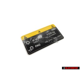 Original Audi Sticker For Air Conditioner - 8W0010515B