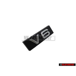 Original Audi V6 Front Grill Badge Emblem Black Chrome - 4E0853736E 2ZZ