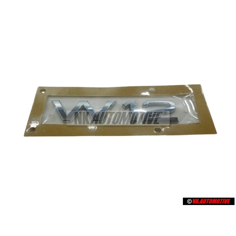 Original Audi W12 Rear Boot Badge Emblem Chrome - 4E0853743T 2ZZ