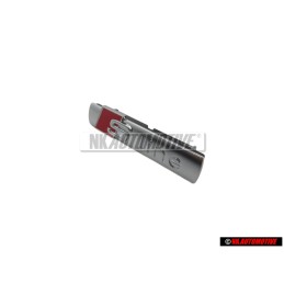 Original Audi S-LINE Front Grill Badge Emblem Chrome Red - 4F0853736B 2ZZ