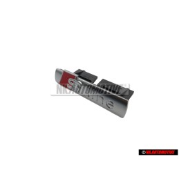 Original Audi S-LINE Front Grill Badge Emblem Chrome Red - 8E0853736C 2ZZ