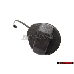 Original VW Cap With Retaining Strap For Fuel Tank Satin Black - 1J0201550BF9B9