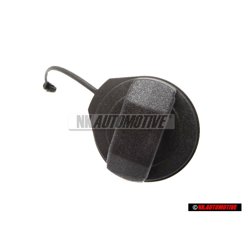 Original VW Cap With Retaining Strap For Fuel Tank Satin Black - 1J0201550BF9B9