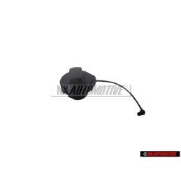 Original VW Cap With Retaining Strap For Fuel Tank Satin Black - 1J0201550BF9B9