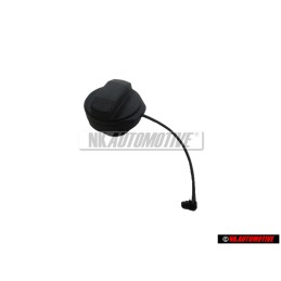 Original VW Cap With Retaining Strap For Fuel Tank Satin Black - 1J0201550BF9B9