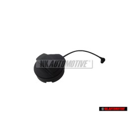 Original VW Cap With Retaining Strap For Fuel Tank Satin Black - 1J0201550BF9B9