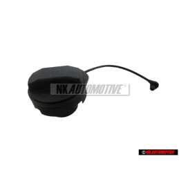 Original VW Cap With Retaining Strap For Fuel Tank Satin Black - 1J0201550BF9B9