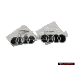 2x Original Audi Rings Engine Cover Badge Emblem Black Chrome - 07C103960