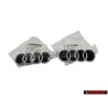 2x Original Audi Rings Engine Cover Badge Emblem Black Chrome - 07C103960