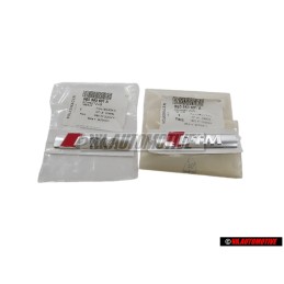2x Original Audi DTM Side Badge Emblem Chrome Red - 8E0853601A
