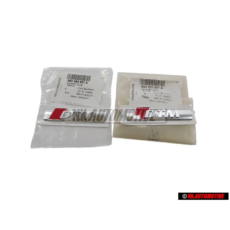 2x Original Audi DTM Side Badge Emblem Chrome Red - 8E0853601A
