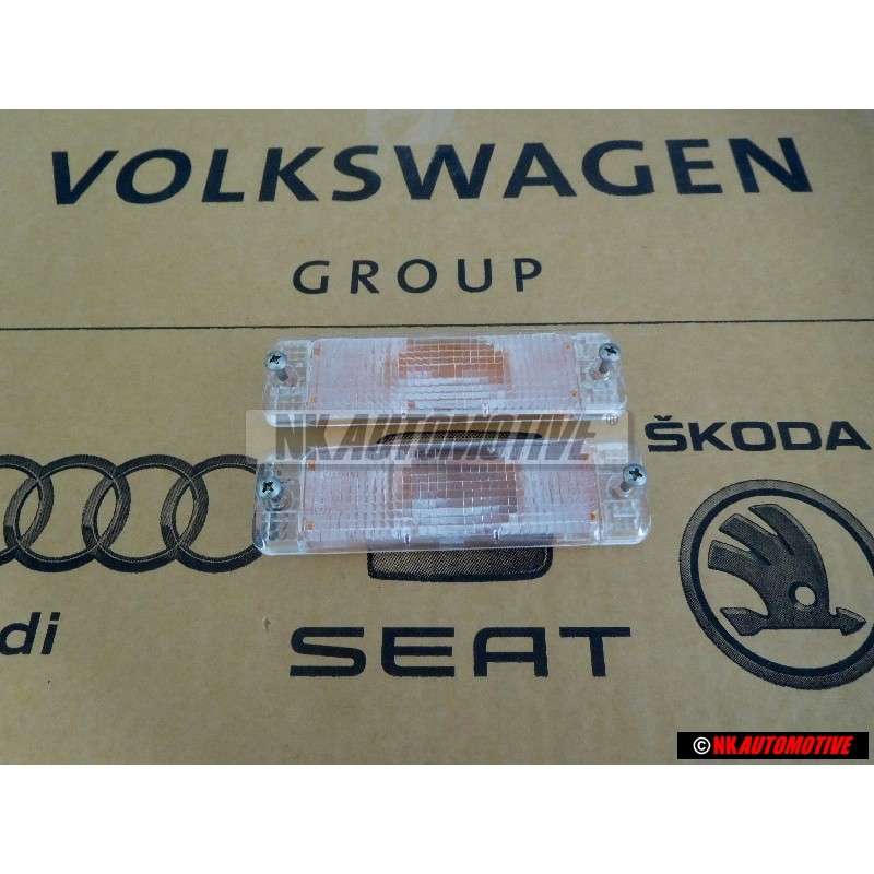 2x Original VW Front Repeater Indicator Lens Clear White - 191953141A