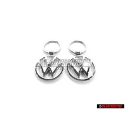 2x Original VW New Logo Metal Keychain Keyring Keytag - 000087010BN