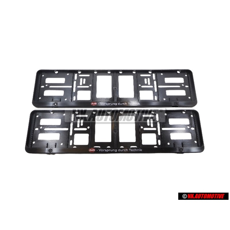 2x Original Audi License Plate Holder Vorsprung Durch Technik - A16-2285