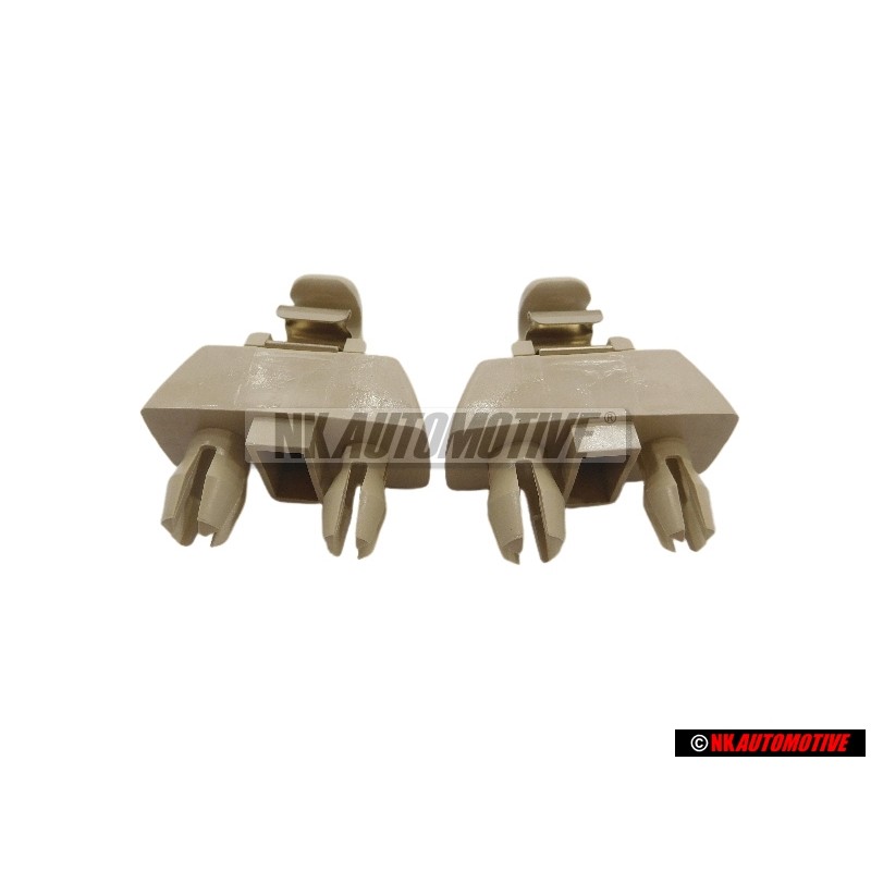 2x Original VW Retainer For Sun Visor Corn Silk Beige - 1S0857561 95T