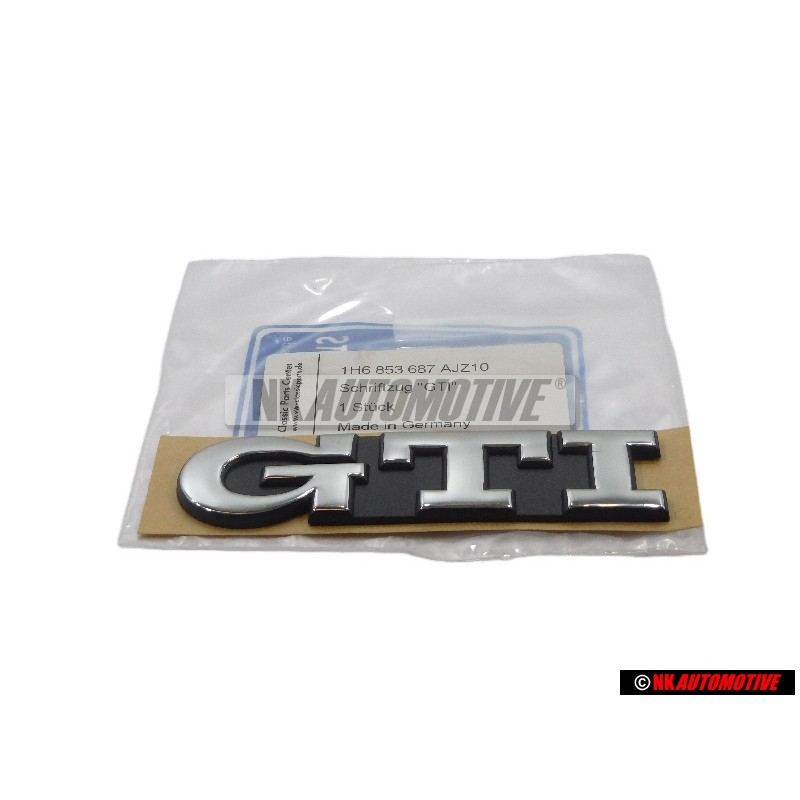 Original VW GTI Rear Trunk Boot Badge Emblem Chrome - 1H6853687AJZ10