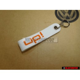 Original VW UP White Orange KeyTag Keychain Keyring Keyfob - 1S0087013 UH8