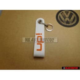 Original VW UP White Orange KeyTag Keychain Keyring Keyfob - 1S0087013 UH8