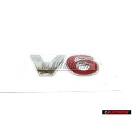 Original VW V6 Rear Trunk Boot Badge Emblem Chrome Red - 1J0853675AAGQF