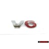 Original VW V6 Rear Trunk Boot Badge Emblem Chrome Red - 1J0853675AAGQF