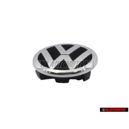 Original VW Front Grill Badge Emblem Chrome 125mm - 1T0853601A FDY