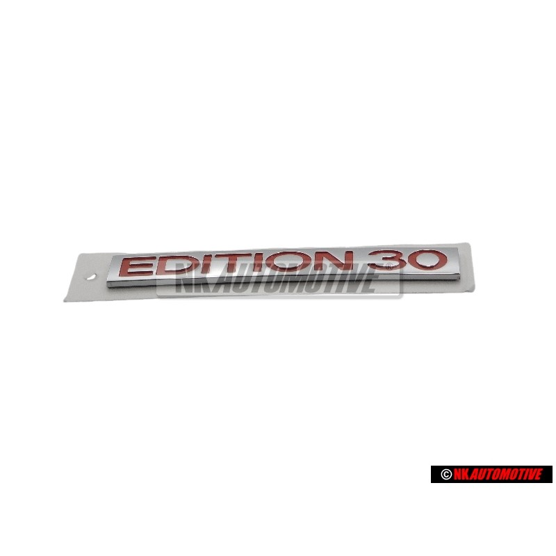 Original VW EDITION 30 Rear Hatch Boot Badge Chrome Red - 1K0853675AHKTP