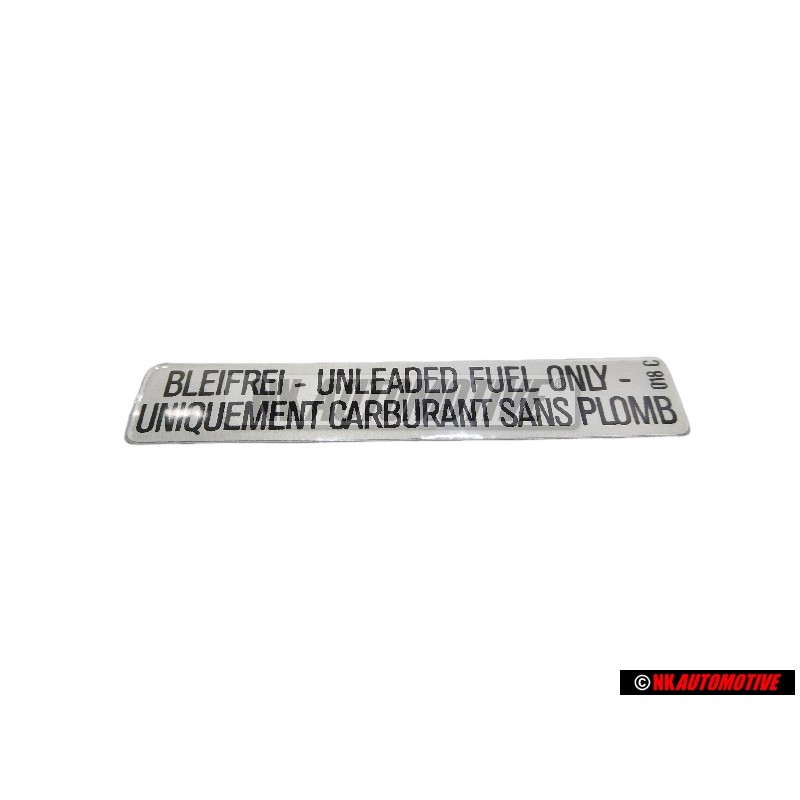 Original VW Sticker Unleaded Fuel Only - 000010018C