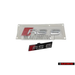 Original Audi SET Front Grill & Rear Boot Badge Emblem - RS6 C5 (4B)
