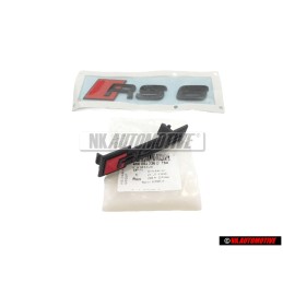 Original Audi SET Front Grill & Rear Boot Badge Emblem Black - RS6 C8 (4A)
