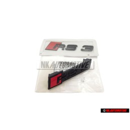Original Audi SET Front Grill & Rear Boot Badge Emblem Black - RS3 FL (8V)