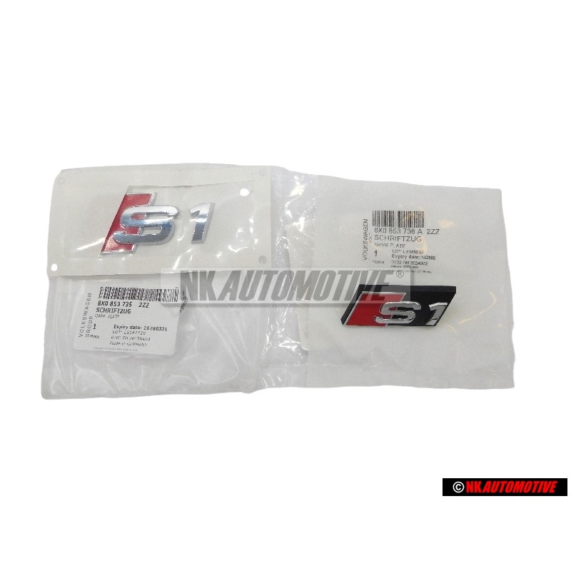 Original Audi SET Front Grill & Rear Boot Badge Emblem - S1 (8X)