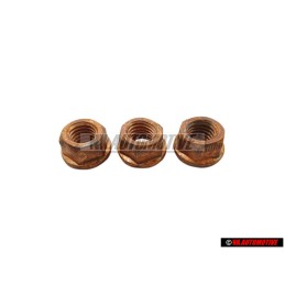3x Original VW Hexagon Collar Nut Self-Locking - N 90200201