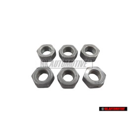 6x Original VW Hexagon Nut Self Locking - N 90074404