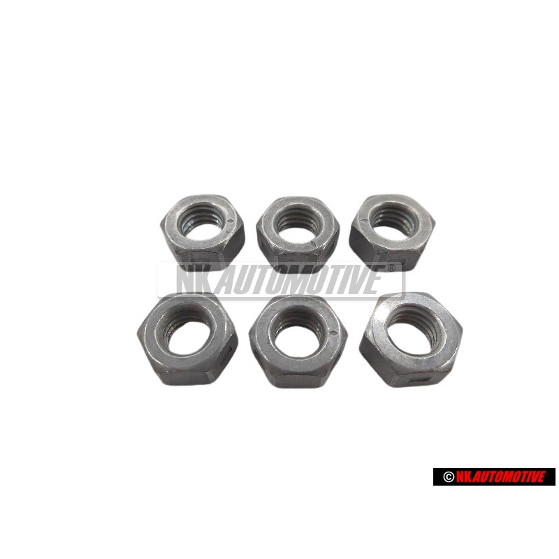 6x Original VW Hexagon Nut Self Locking - N 90074404
