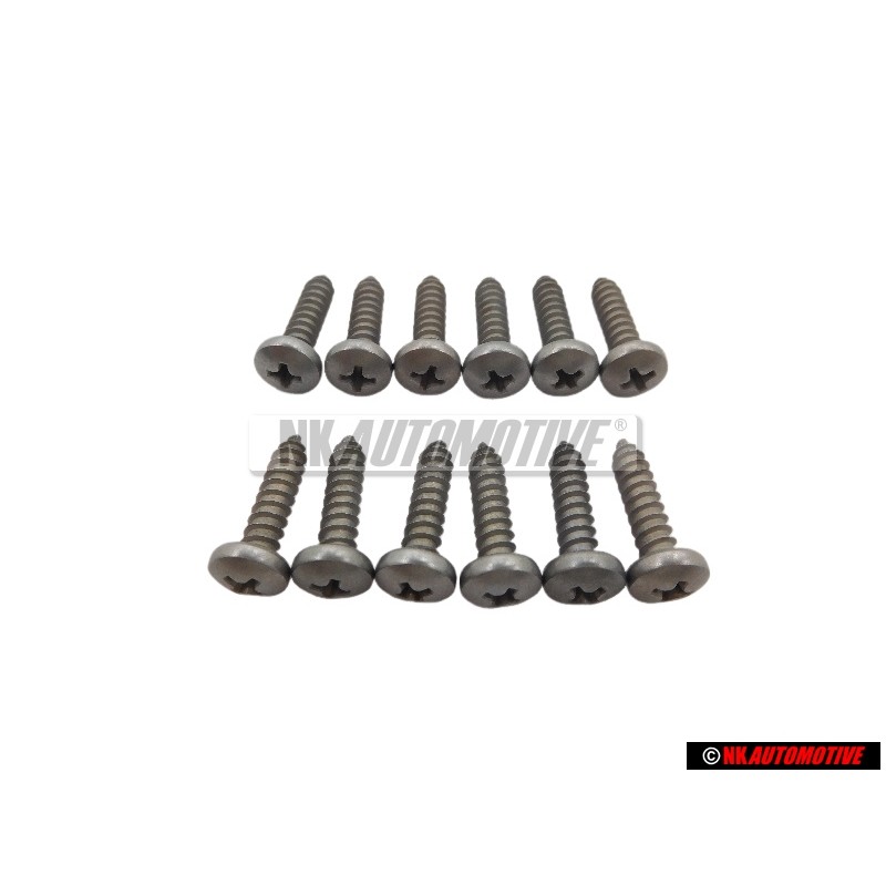12x Original VW Oval Head Panel Screw Bolt 4.8x19 - N 01397520