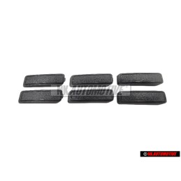 6x Original VW Cover Cap Satin Black - 321857621 01C