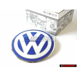 Original VW Front Bonnet Hood Badge Emblem Chrome Blue - 1C0853617 39A