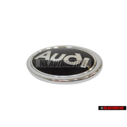 Original Audi Front Fender Side Badge Emblem Black Chrome - 8D0853621B 2ZZ