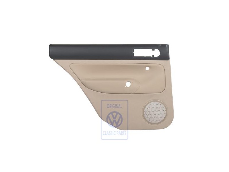 Original VW Door Panel Trim (Leather) Black/Light Beige - 1J9867211ALHWV