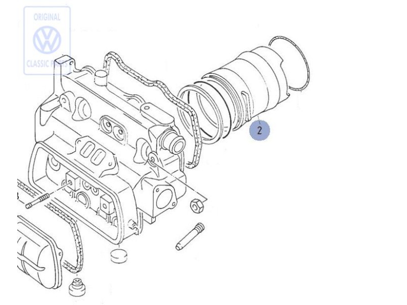 Original VW Cylinder Liner Pink - 025101302A 003