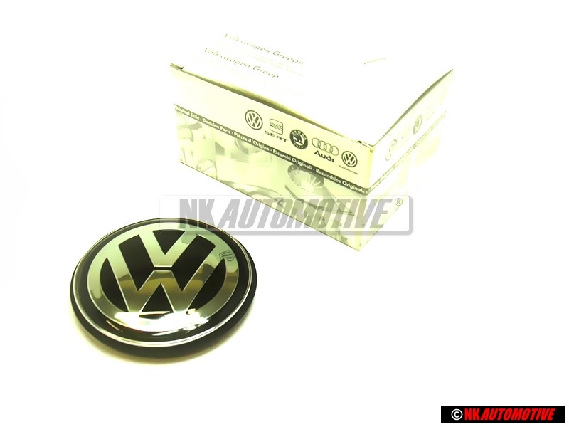 Original VW VW Emblem VR6 Highline Black Gun Powder - 1H6853630D DLW