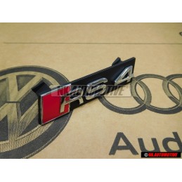 Original Audi RS4 Front Grill Badge Emblem Black Chrome Red - 8E0853736E 2ZZ
