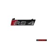 Original Audi RS4 Front Grill Badge Emblem Black Chrome Red - 8E0853736E 2ZZ