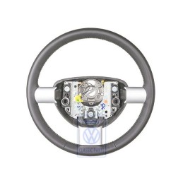 Original VW Steering Wheel (Leather) Black/Cyber Green - 1C0419091BBNGA